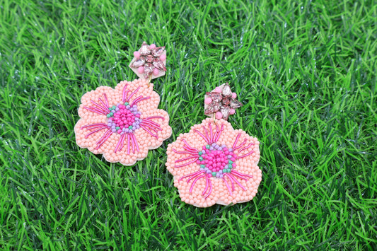 Flower Seed Bead Earring