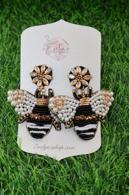 Queen Bee beaded earrings